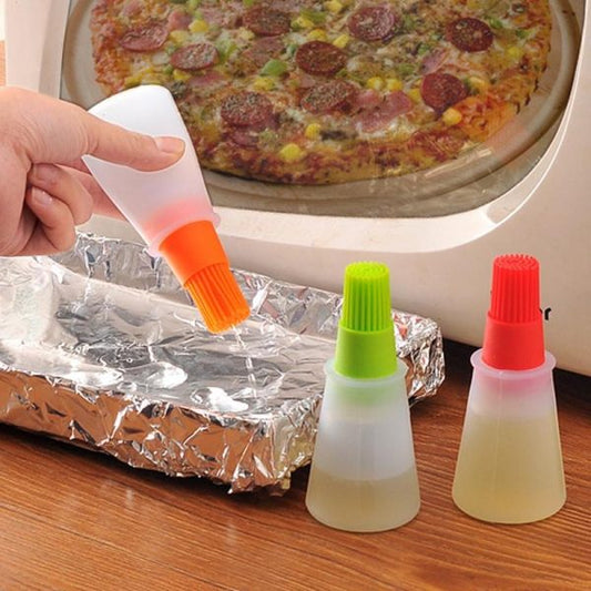 Portable Silicone Oil Bottle With Brush